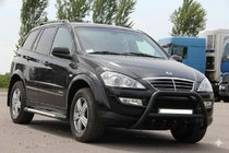SsangYong Action 2005-2018 Defensa Delantera WT003 Negra Acero Inoxidable foto 1