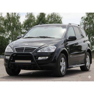 Defensa Delantera WT003 Negra Acero Inoxidable SsangYong Action 2005-2018 foto 3