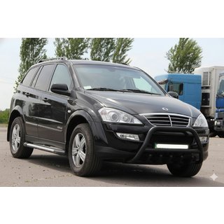 Defensa Delantera WT003 Negra Acero Inoxidable SsangYong Action 2005-2018 foto 1