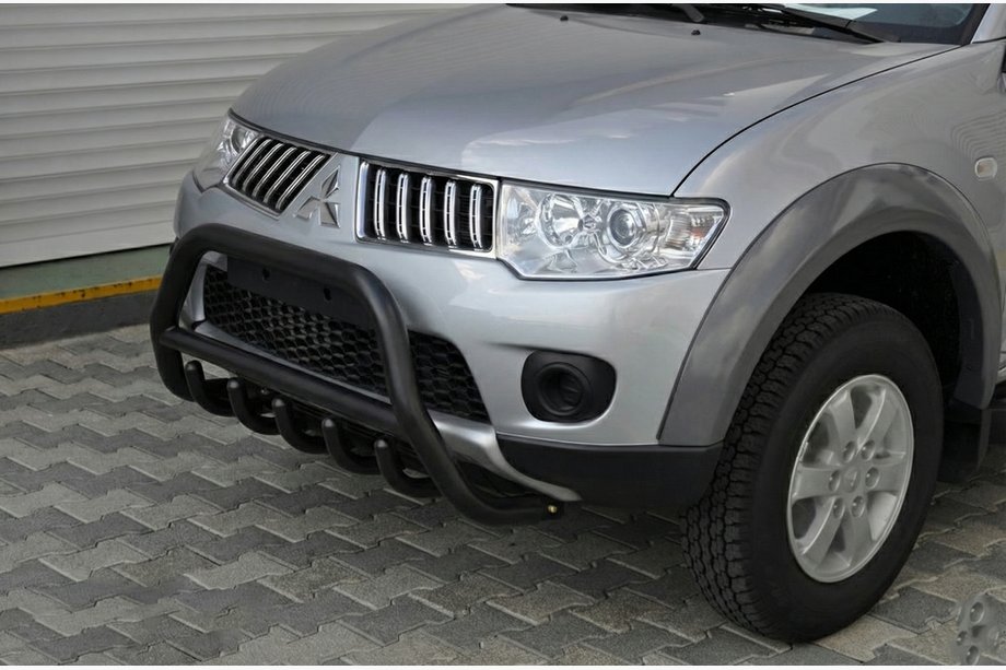 Mitsubishi Pajero Sport 2008-2015 Protector Frontal WT003 Negro (Acero Inoxidable) Foto 1