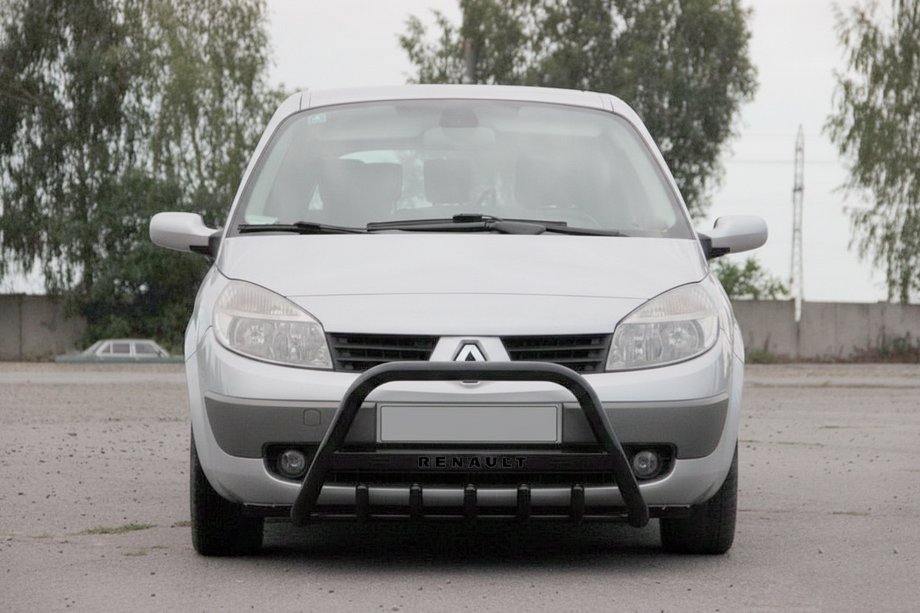 Renault Scenic/Grand 2003-2009 Defensa Delantera WT004 Negra (Acero Inoxidable) Image