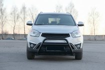 SsangYong Korando 2010-2019 Defensa Delantera WT003 Negra (Acero Inoxidable) foto 4