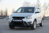 SsangYong Korando 2010-2019 Defensa Delantera WT003 Negra (Acero Inoxidable) foto 3