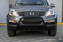 SsangYong Rexton I 2001-2017 Defensa Delantera WT003 Negra Acero Inoxidable foto 1