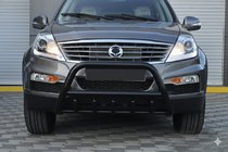 SsangYong Rexton I 2001-2017 Defensa Delantera WT003 Negra Acero Inoxidable foto 4