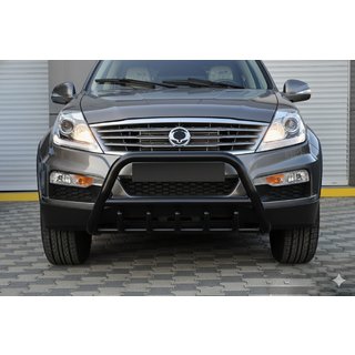 Defensa Delantera WT003 Negra Acero Inoxidable SsangYong Rexton I 2001-2017 foto 1