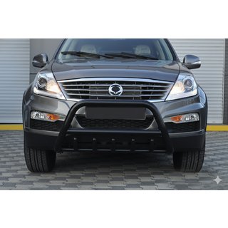 Defensa Delantera WT003 Negra Acero Inoxidable SsangYong Rexton I 2001-2017 foto 4