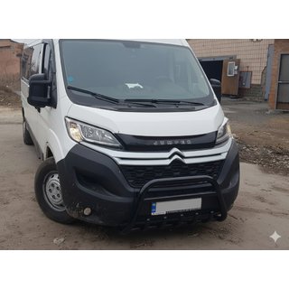 Defensa Delantera WT003 Negra (Acero Inoxidable) Peugeot Boxer 2006-2025 foto 1