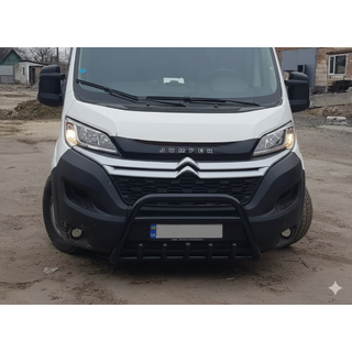 Defensa Delantera WT003 Negra (Acero Inoxidable) Peugeot Boxer 2006-2025 foto 3