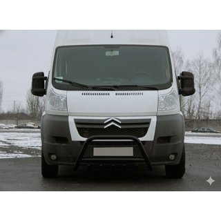 Defensa Delantera WT003 Negra (Acero Inoxidable) Peugeot Boxer 2006-2025 foto 4