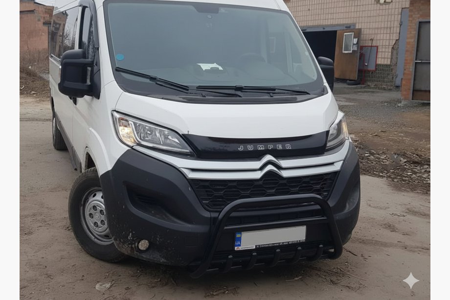 Peugeot Boxer 2006-2025 Defensa Delantera WT003 Negra (Acero Inoxidable) Foto 1