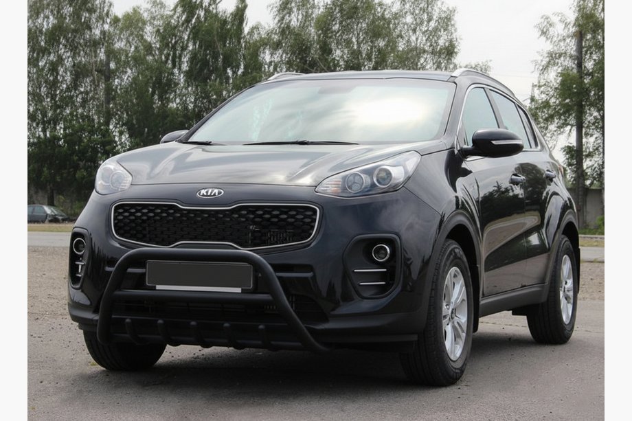 Kia Sportage 2015-2021 Defensa Delantera WT003 Negra Acero Inoxidable Image