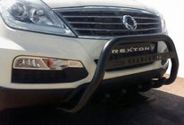 SsangYong Rexton I 2001-2017 Defensa Delantera WT004 Negra (Acero Inoxidable) foto 1