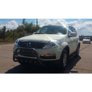 Defensa Delantera WT004 Negra (Acero Inoxidable) SsangYong Rexton I 2001-2017 foto 2