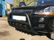 Hyundai Tucson JM 2004- Defensa Delantera WT004 Negra (Acero Inoxidable) foto 1