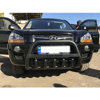 Defensa Delantera WT004 Negra (Acero Inoxidable) Hyundai Tucson JM 2004- foto 2