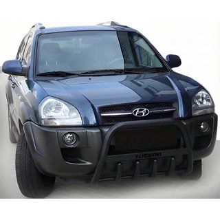 Defensa Delantera WT004 Negra (Acero Inoxidable) Hyundai Tucson JM 2004- foto 3