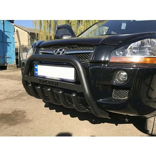 Defensa Delantera WT004 Negra (Acero Inoxidable) Hyundai Tucson JM 2004- foto 1