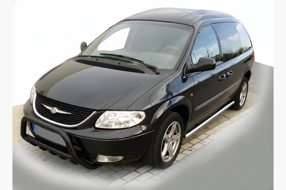 Chrysler Voyager 2001-2007 Defensa Delantera WT003 Negra (Acero Inoxidable) Image