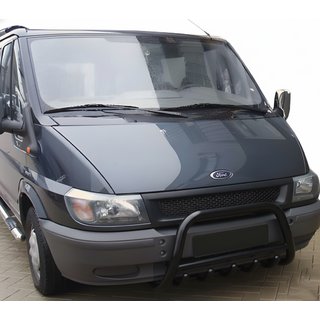 Defensa Delantera WT003 Negra (2000-2006, Acero Inoxidable) Ford Transit 2000–2014 foto 1
