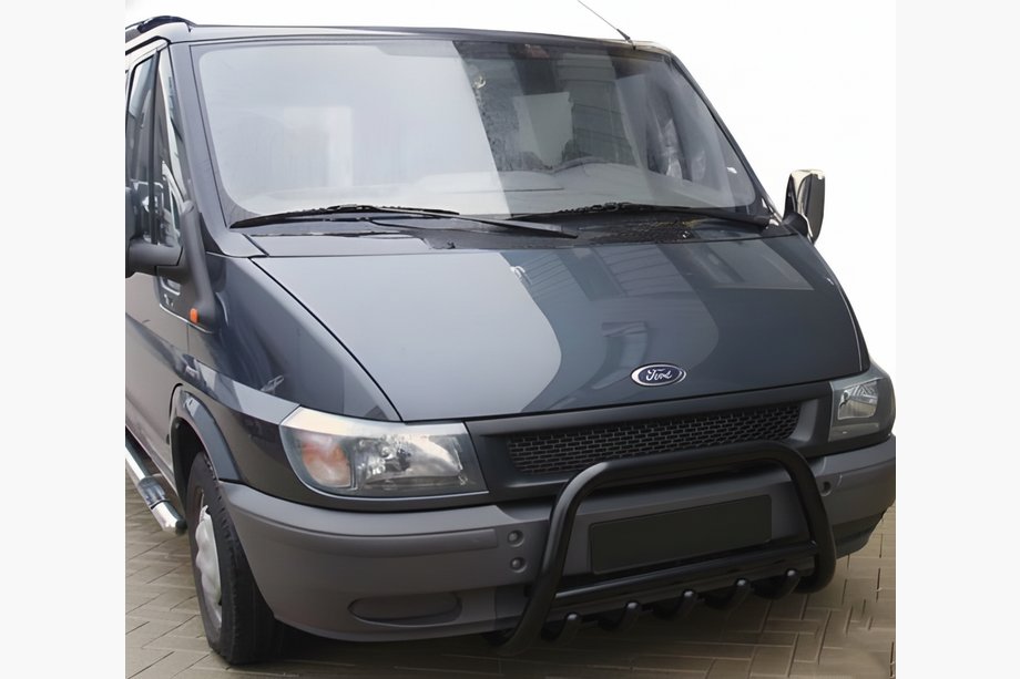 Ford Transit 2000–2014 Defensa Delantera WT003 Negra (2000-2006, Acero Inoxidable) Image