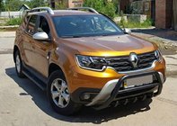 Renault Duster 2018-2024 Defensa delantera sin logotipo WT003 Negra (acero inoxidable) foto 5