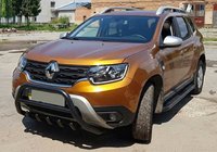 Renault Duster 2018-2024 Defensa delantera sin logotipo WT003 Negra (acero inoxidable) foto 4