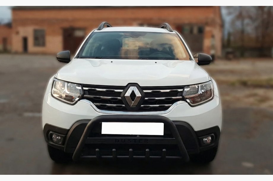 Dacia Duster 2018-2024 Defensa Delantera con Inscripción WT004 Negra (Acero Inoxidable) Foto 3