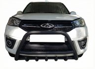 Chery Tiggo 3 2005- Defensa Delantera WT003 Negra Acero Inoxidable foto 1