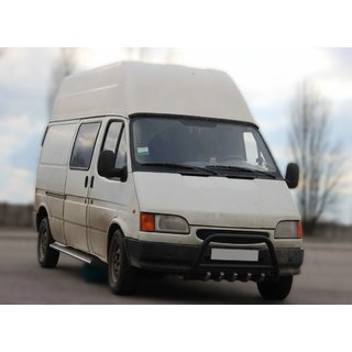 Defensa Delantera WT003 Negra Acero Inoxidable Ford Transit 1991-2000 foto 4