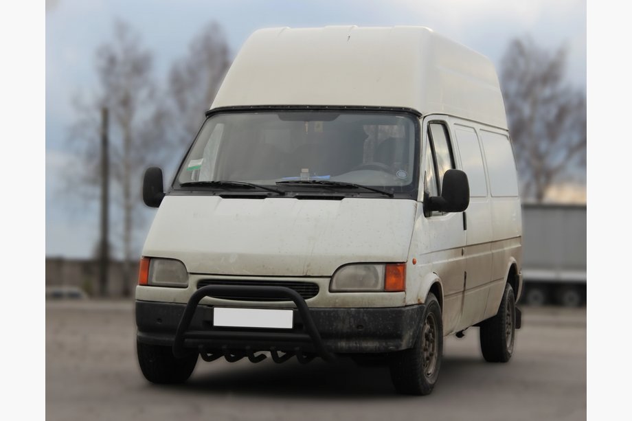 Ford Transit 1991-2000 Defensa Delantera WT003 Negra Acero Inoxidable Image