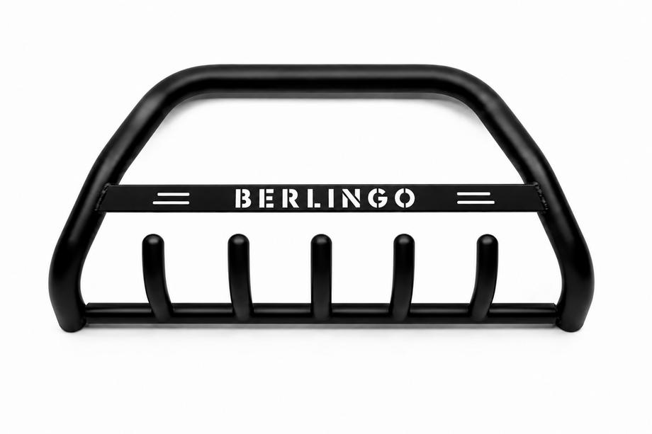 Citroen Berlingo 1996-2008 Defensa Delantera WT004 Negra (Acero Inoxidable) Image