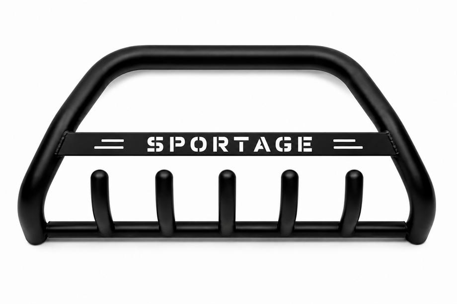 Kia Sportage 2004-2010 Defensa Delantera WT004 Negra (Acero Inoxidable) Foto 1