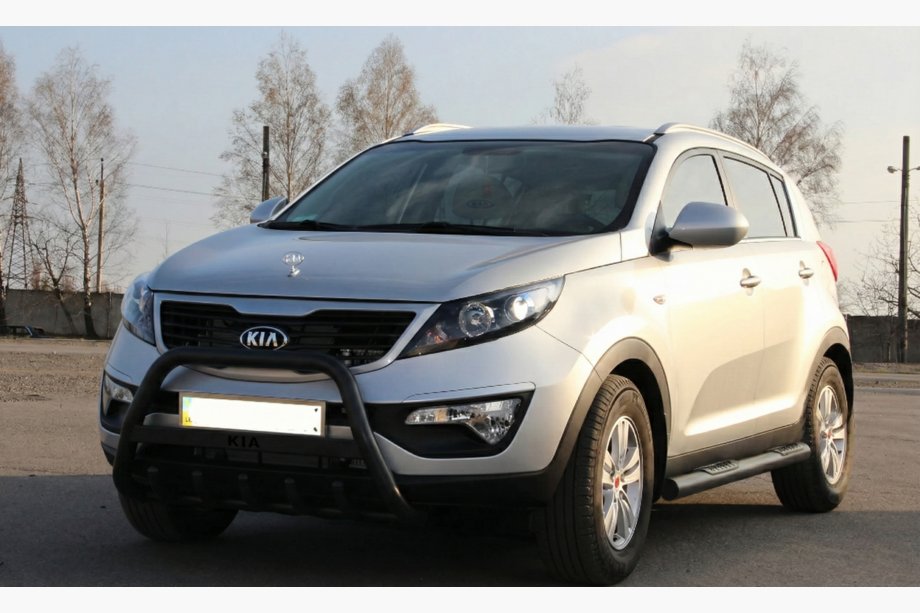 Kia Sportage 2010-2015 Defensa Delantera WT004 Negra (Acero Inoxidable) Image