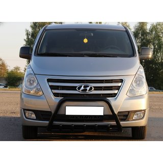 Defensa Delantera WT004 Negra (Acero Inoxidable) Hyundai H300, H1, Starex 2008-2020 foto 1