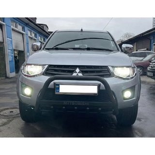 Defensa Delantera WT004 Negra (Acero Inoxidable) Mitsubishi L200 2006-2015 foto 2