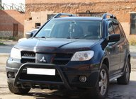 Mitsubishi Outlander 2001-2006 Defensa Delantera WT003 Negra Acero Inoxidable foto 4