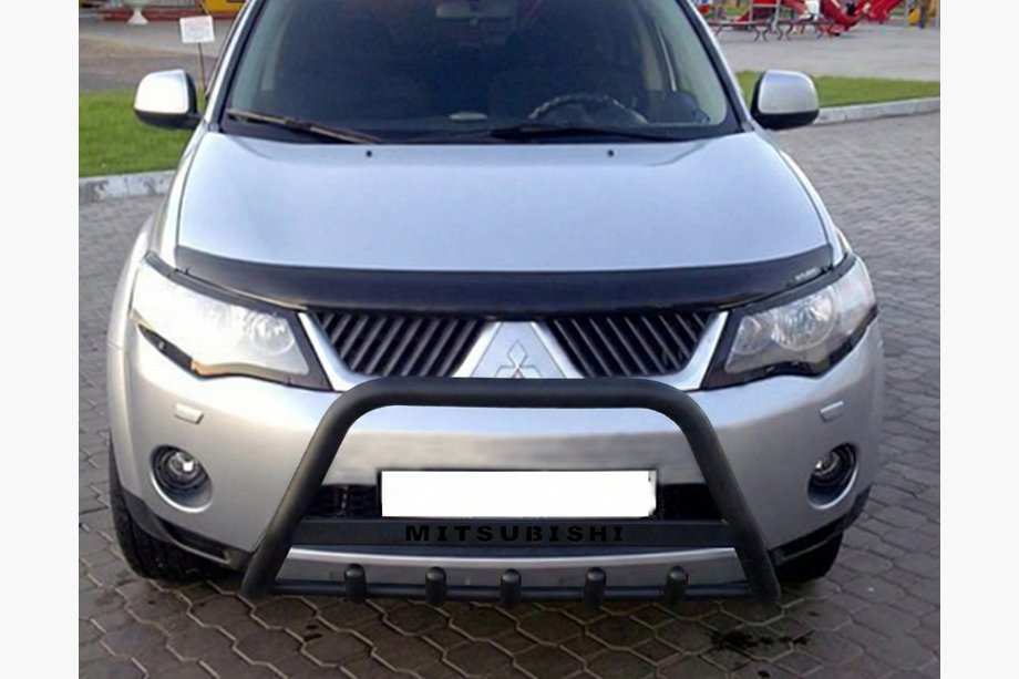 Mitsubishi Outlander 2006-2012 Defensa Delantera WT004 Negra (Acero Inoxidable) Image