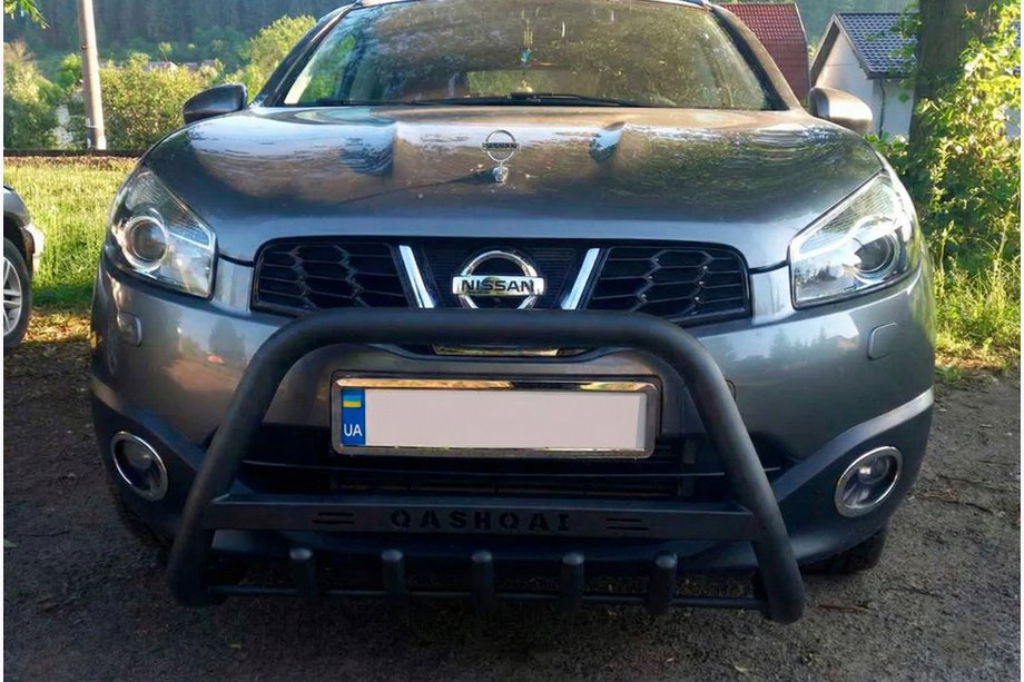 Nissan Qashqai 2007-2010 Defensa Delantera WT004 Negra (Acero Inoxidable) Image