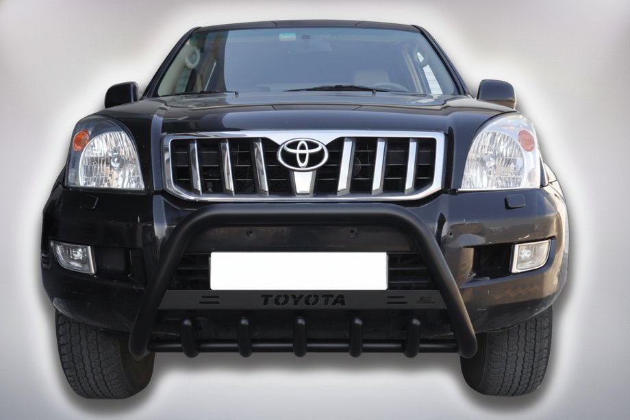 Toyota Land Cruiser Prado 120 2002-2009 Defensa Delantera WT004 Negra (Acero Inoxidable) Image