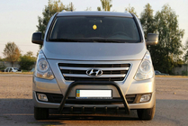 Hyundai H300, H1, Starex 2008-2020 Defensa Delantera WT003 Negra Acero Inoxidable foto 1
