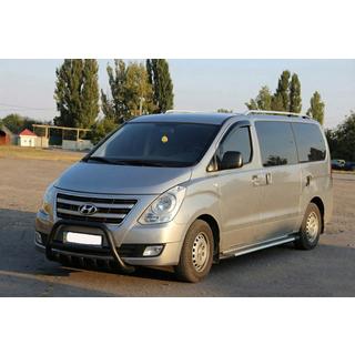 Defensa Delantera WT003 Negra Acero Inoxidable Hyundai H300, H1, Starex 2008-2020 foto 3