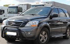 Kia Sorento I BL 2002-2009 Defensa Delantera WT003 Black-2 (Acero Inoxidable) foto 1