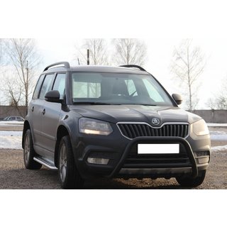 Defensa Delantera WT003 Negra Acero Inoxidable Skoda Yeti 2009-2017 foto 1