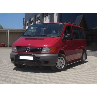 Defensa Delantera WT003 Negra (Acero Inoxidable) Mercedes Vito W638 1996-2003 foto 4