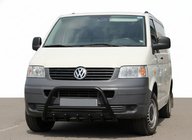 Volkswagen T5 Transporter 2003-2010 Defensa Delantera WT003 Negra (Acero Inoxidable) foto 1