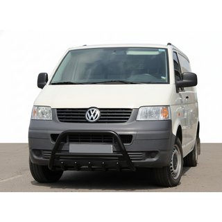 Defensa Delantera WT003 Negra (Acero Inoxidable) Volkswagen T5 Transporter 2003-2010 foto 1