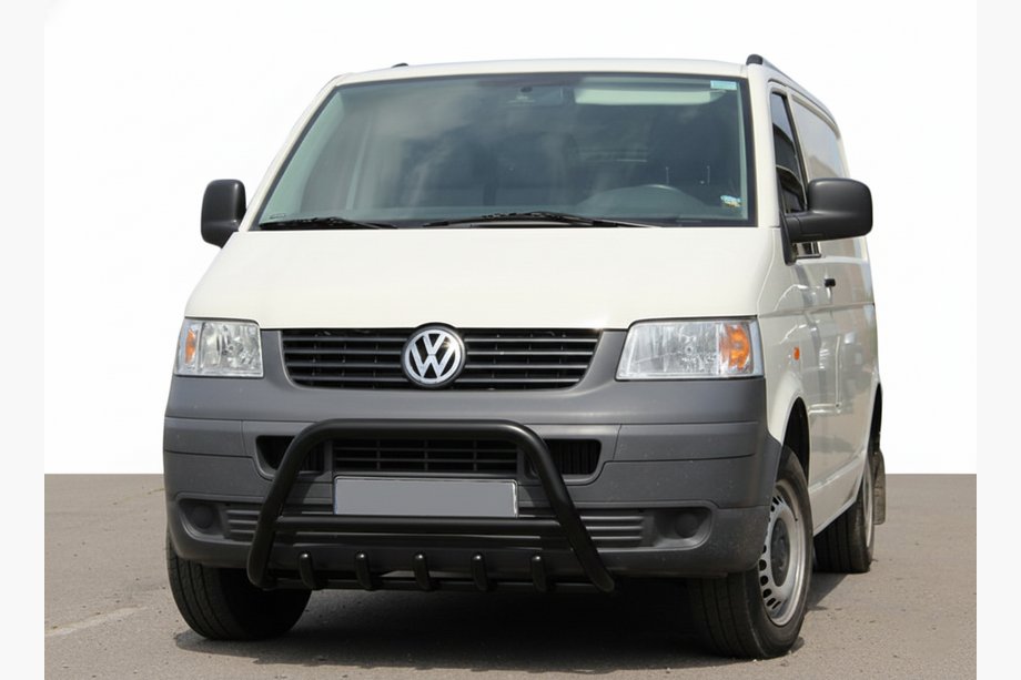 Volkswagen T5 Transporter 2003-2010 Defensa Delantera WT003 Negra (Acero Inoxidable) Image
