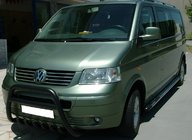 Volkswagen T5 Multivan 2003–2010 Defensa Delantera WT003 Negra (Acero Inoxidable) foto 3