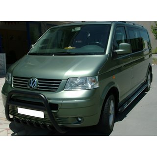 Defensa Delantera WT003 Negra (Acero Inoxidable) Volkswagen T5 Multivan 2003–2010 foto 3